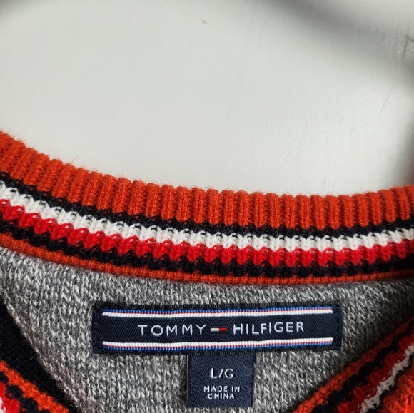 Tommy Hilfiger Colorblock Crew Neck Sweater Men's L - Picture 2 of 3